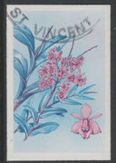St Vincent 1985 Orchids $1 imperf proof in magenta & cyan only, fine used with part St Vincent cancellation, produced for a promotion. Ex Format International archives (as SG 852)