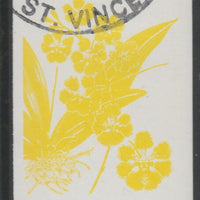 St Vincent 1985 Orchids $3 imperf proof in yellow only, fine used with part St Vincent cancellation, produced for a promotion. Ex Format International archives (as SG 853)