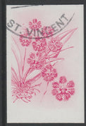 St Vincent 1985 Orchids $3 imperf proof in magenta only, fine used with part St Vincent cancellation, produced for a promotion. Ex Format International archives (as SG 853)