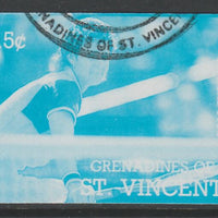 St Vincent - Grenadines 1988 International Tennis Players 15c Pam Shriver imperf proof in cyan only, fine used with part St Vincent Grenadines cancellation, produced for a promotion. Ex Format archives (as SG 582)
