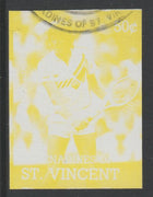 St Vincent - Grenadines 1988 International Tennis Players 50c Kevin Curran imperf proof in yellow only, fine used with part St Vincent Grenadines cancellation, produced for a promotion. Ex Format archives (as SG 583)