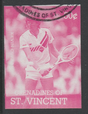 St Vincent - Grenadines 1988 International Tennis Players 50c Kevin Curran imperf proof in magenta only, fine used with part St Vincent Grenadines cancellation, produced for a promotion. Ex Format archives (as SG 583)