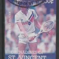 St Vincent - Grenadines 1988 International Tennis Players 50c Kevin Curran imperf proof in magenta & cyan only, fine used with part St Vincent Grenadines cancellation, produced for a promotion. Ex Format archives (as SG 583)