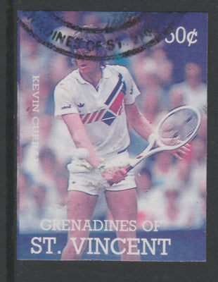 St Vincent - Grenadines 1988 International Tennis Players 50c Kevin Curran imperf proof in magenta & cyan only, fine used with part St Vincent Grenadines cancellation, produced for a promotion. Ex Format archives (as SG 583)