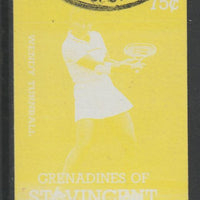 St Vincent - Grenadines 1988 International Tennis Players 75c Wendy Turnbull imperf proof in yellow only, fine used with part St Vincent Grenadines cancellation, produced for a promotion. Ex Format archives (as SG 584)
