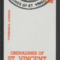 St Vincent - Grenadines 1988 International Tennis Players 75c Wendy Turnbull imperf proof in orange only, fine used with part St Vincent Grenadines cancellation, produced for a promotion. Ex Format archives (as SG 584)