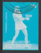 St Vincent - Grenadines 1988 International Tennis Players 75c Wendy Turnbull imperf proof in cyan only, fine used with part St Vincent Grenadines cancellation, produced for a promotion. Ex Format archives (as SG 584)