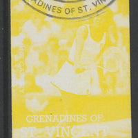 St Vincent - Grenadines 1988 International Tennis Players $1 Evonne Crawley imperf proof in yellow only, fine used with part St Vincent Grenadines cancellation, produced for a promotion. Ex Format archives (as SG 585)