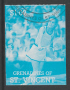 St Vincent - Grenadines 1988 International Tennis Players $1 Evonne Crawley imperf proof in cyan only, fine used with part St Vincent Grenadines cancellation, produced for a promotion. Ex Format archives (as SG 585)