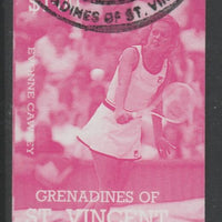 St Vincent - Grenadines 1988 International Tennis Players $1 Evonne Crawley imperf proof in magenta only, fine used with part St Vincent Grenadines cancellation, produced for a promotion. Ex Format archives (as SG 585)