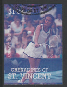 St Vincent - Grenadines 1988 International Tennis Players $1 Evonne Crawley imperf proof in magenta & cyan only, fine used with part St Vincent Grenadines cancellation, produced for a promotion. Ex Format archives (as SG 585)