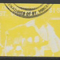 St Vincent - Grenadines 1988 International Tennis Players $1.50 Ilie Nastase imperf proof in yellow only, fine used with part St Vincent Grenadines cancellation, produced for a promotion. Ex Format archives (as SG 586)