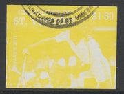 St Vincent - Grenadines 1988 International Tennis Players $1.50 Ilie Nastase imperf proof in yellow only, fine used with part St Vincent Grenadines cancellation, produced for a promotion. Ex Format archives (as SG 586)