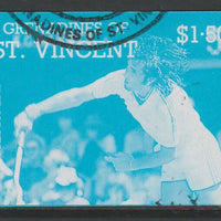 St Vincent - Grenadines 1988 International Tennis Players $1.50 Ilie Nastase imperf proof in cyan only, fine used with part St Vincent Grenadines cancellation, produced for a promotion. Ex Format archives (as SG 586)