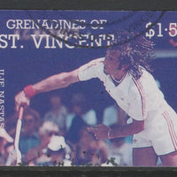 St Vincent - Grenadines 1988 International Tennis Players $1.50 Ilie Nastase imperf proof in magenta & cyan only, fine used with part St Vincent Grenadines cancellation, produced for a promotion. Ex Format archives (as SG 586)