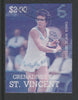 St Vincent - Grenadines 1988 International Tennis Players $2 Billie Jean King imperf proof in magenta & cyan only, fine used with part St Vincent Grenadines cancellation, produced for a promotion. Ex Format archives (as SG 587)