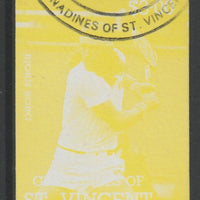 St Vincent - Grenadines 1988 International Tennis Players $3 Bjorn Borg imperf proof in yellow only, fine used with part St Vincent Grenadines cancellation, produced for a promotion. Ex Format archives (as SG 588)
