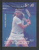 St Vincent - Grenadines 1988 International Tennis Players $3 Bjorn Borg imperf proof in magenta& cyan only, fine used with part St Vincent Grenadines cancellation, produced for a promotion. Ex Format archives (as SG 588)
