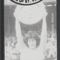 St Vincent - Grenadines 1988 International Tennis Players $3.50 Virginia Wade imperf proof in black only, fine used with part St Vincent Grenadines cancellation, produced for a promotion. Ex Format archives (as SG 589)