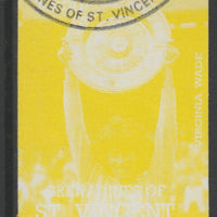 St Vincent - Grenadines 1988 International Tennis Players $3.50 Virginia Wade imperf proof in yellow only, fine used with part St Vincent Grenadines cancellation, produced for a promotion. Ex Format archives (as SG 589)
