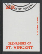 St Vincent - Grenadines 1988 International Tennis Players $3.50 Virginia Wade imperf proof in orange only, fine used with part St Vincent Grenadines cancellation, produced for a promotion. Ex Format archives (as SG 589)