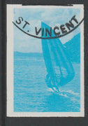 St Vincent 1988 Tourism 10c Windsurfing imperf proof in cyan only, fine used with part St Vincent cancellation, produced for a promotion. Ex Format International archives (as SG 1133)