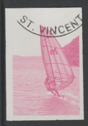 St Vincent 1988 Tourism 10c Windsurfing imperf proof in magenta only, fine used with part St Vincent cancellation, produced for a promotion. Ex Format International archives (as SG 1133)