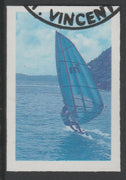 St Vincent 1988 Tourism 10c Windsurfing imperf proof in magenta & cyan only, fine used with part St Vincent cancellation, produced for a promotion. Ex Format International archives (as SG 1133)