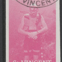 St Vincent 1988 Tourism 45c Scuba Diving imperf proof in nagenta only, fine used with part St Vincent cancellation, produced for a promotion. Ex Format International archives (as SG 1134)