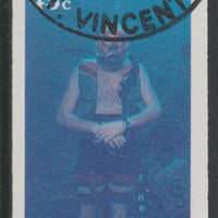 St Vincent 1988 Tourism 45c Scuba Diving imperf proof in magenta & cyan only, fine used with part St Vincent cancellation, produced for a promotion. Ex Format International archives (as SG 1134)