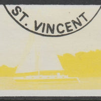 St Vincent 1988 Tourism $5 Cruising Yacht imperf proof in yellow only, fine used with part St Vincent cancellation, produced for a promotion. Ex Format International archives (as SG 1136)