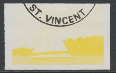St Vincent 1988 Tourism $5 Cruising Yacht imperf proof in yellow only, fine used with part St Vincent cancellation, produced for a promotion. Ex Format International archives (as SG 1136)