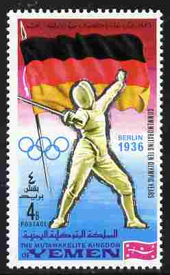 Yemen - Royalist 1968 Fencing 4b from Summer Olympics perf set unmounted mint, Mi 520A