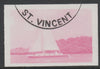 St Vincent 1988 Tourism $5 Cruising Yacht imperf proof in magenta only, fine used with part St Vincent cancellation, produced for a promotion. Ex Format International archives (as SG 1136)