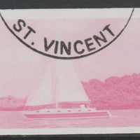 St Vincent 1988 Tourism $5 Cruising Yacht imperf proof in magenta only, fine used with part St Vincent cancellation, produced for a promotion. Ex Format International archives (as SG 1136)