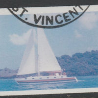 St Vincent 1988 Tourism $5 Cruising Yacht imperf proof in magenta & cyan only, fine used with part St Vincent cancellation, produced for a promotion. Ex Format International archives (as SG 1136)