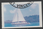 St Vincent 1988 Tourism $5 Cruising Yacht imperf proof in magenta & cyan only, fine used with part St Vincent cancellation, produced for a promotion. Ex Format International archives (as SG 1136)