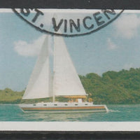 St Vincent 1988 Tourism $5 Cruising Yacht imperf proof in 3 colours only (magenta, cyan & yellow), fine used with part St Vincent cancellation, produced for a promotion. Ex Format International archives (as SG 1136)