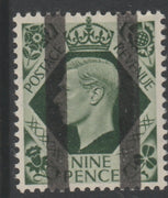 Great Britain 1937-47 KG6 9d deep olive-green overprinted with Post Office Training School Bars, as SG 473