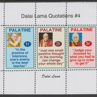 Palatine (Fantasy) Quotations by Dalai Lama #4 perf deluxe glossy sheetlet containing 3 values each with a famous quotation,unmounted mint