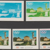 Yemen - Republic 1970 Munich Olympic Games - Famous Sights 8B Nymphenburg Palace the set of 5 progressive proofs comprising 1, 2, 3, 4 colours and completed design all unmounted mint as Michel1237.