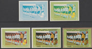 Yemen - Republic 1970 Football World Cup - 1/2B England Team the set of 5 progressive proofs comprising 1, 2, 3, 4 colours and completed design all unmounted mint as Michel1147