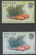 Belize 1984-88 Sea Fans & Fire Sponge 10c two superb shades both unmounted mint SG 772var