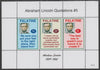 Palatine (Fantasy) Quotations by Abraham Lincoln #5 perf deluxe glossy sheetlet containing 3 values each with a famous quotation,unmounted mint