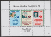 Palatine (Fantasy) Quotations by Nelson Mandela #4 perf deluxe glossy sheetlet containing 3 values each with a famous quotation,unmounted mint