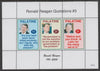 Palatine (Fantasy) Quotations by Ronald Reagan #3 perf deluxe glossy sheetlet containing 3 values each with a famous quotation,unmounted mint