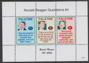 Palatine (Fantasy) Quotations by Ronald Reagan #4 perf deluxe glossy sheetlet containing 3 values each with a famous quotation,unmounted mint