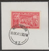 New Zealand 1936 Chamber of Commerce 1d scarlet (SG594) on piece with full strike of Madame Joseph forged postmark type 287