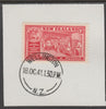 New Zealand 1936 Chamber of Commerce 1d scarlet (SG594) on piece with full strike of Madame Joseph forged postmark type 287