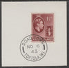British Virgin islands 1938-47 KG6 Badge of Colony 1.5d red-brown on piece with full strike of Madame Joseph forged postmark type 434